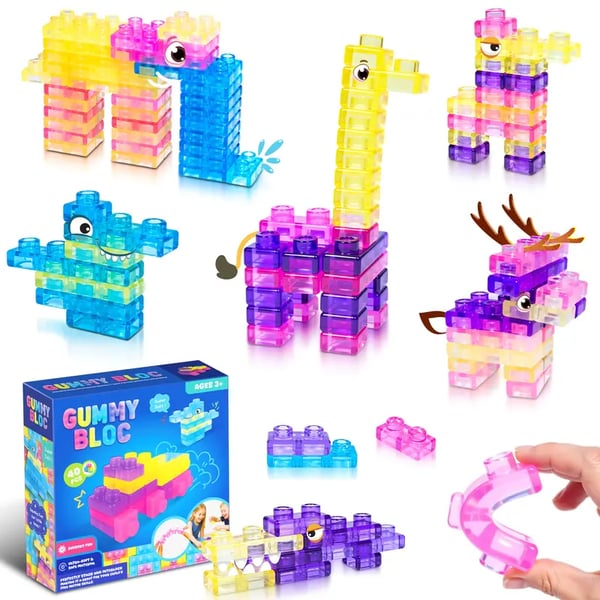 🌟GUMMY BLOC: 40-teilige Montessori-Sinnesbausteine aus weichem Material
