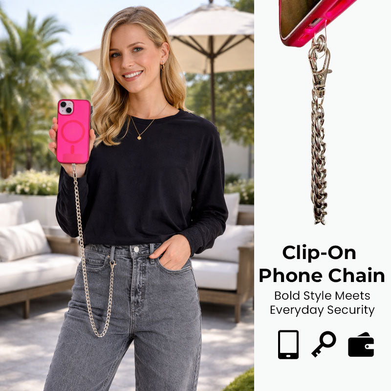 📱✨ SecureStyle Clip-On Phone Chain Strap