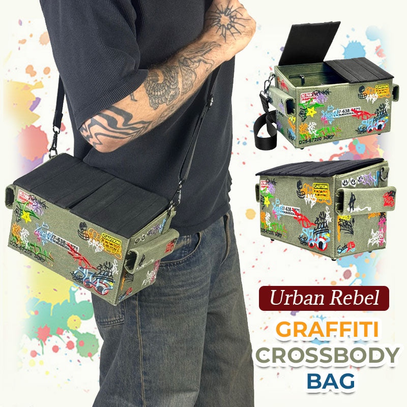 Hip-hop Graffiti Trash Can Shoulder Bag 🎨🔥