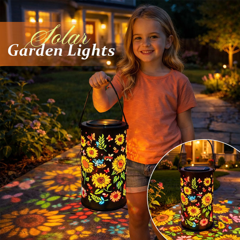 Farbenfrohe, solarbetriebene Gartenlampe mit Sonnenblumeneffekt