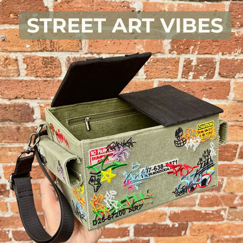 Hip-hop Graffiti Trash Can Shoulder Bag 🎨🔥