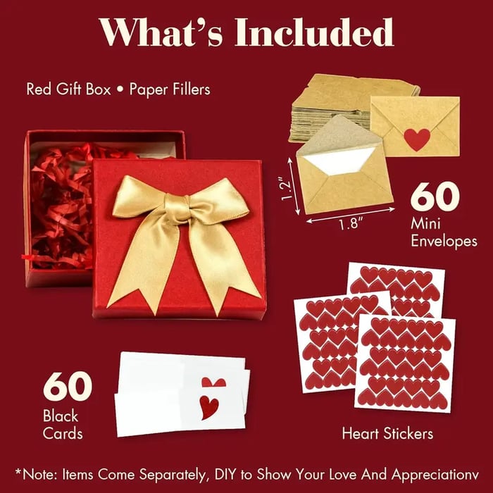 💌DIY-Liebesbotschaftsbox – Mini-Blankokarten und Umschläge für Ihn/Sie💕