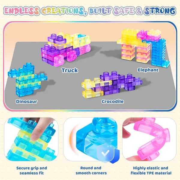 🌟GUMMY BLOC: 40-teilige Montessori-Sinnesbausteine aus weichem Material