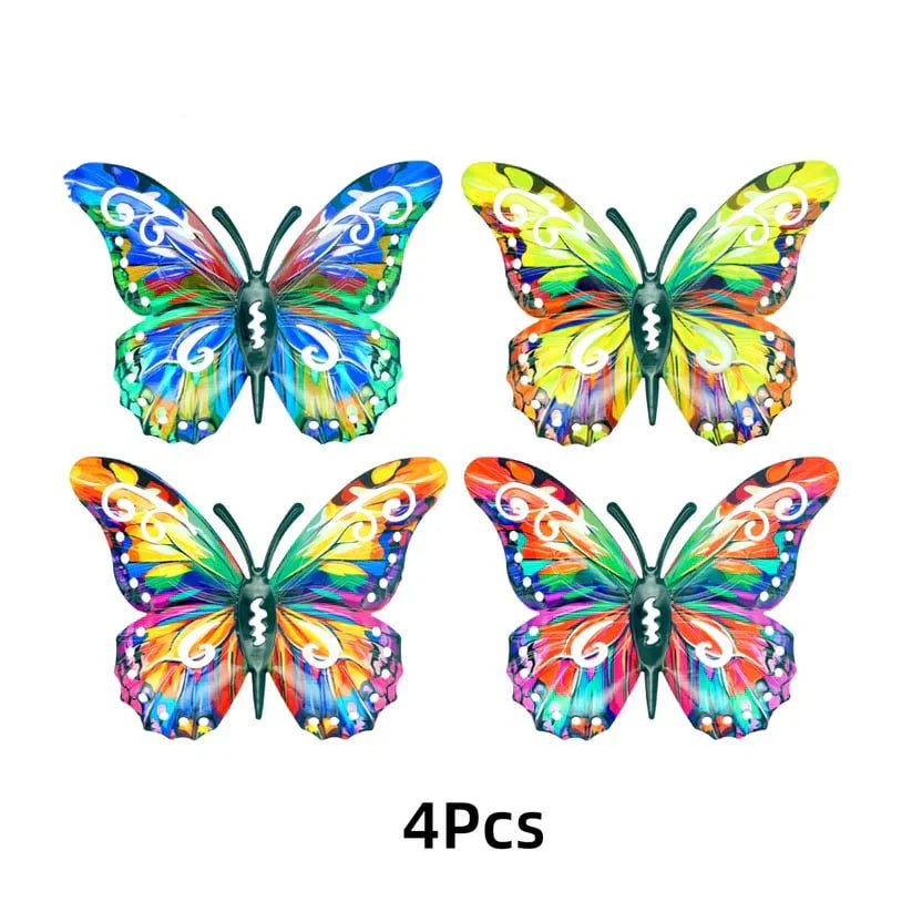 🦋Ein komplettes Set! 4-teilige Schmetterlings-Wanddekoration aus Metall🤩