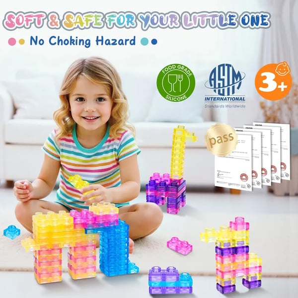🌟GUMMY BLOC: 40-teilige Montessori-Sinnesbausteine aus weichem Material