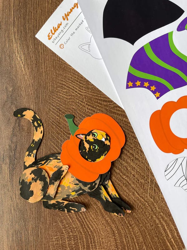 🎁Buy More Save More🎨Cat Paper Doll✂️😺