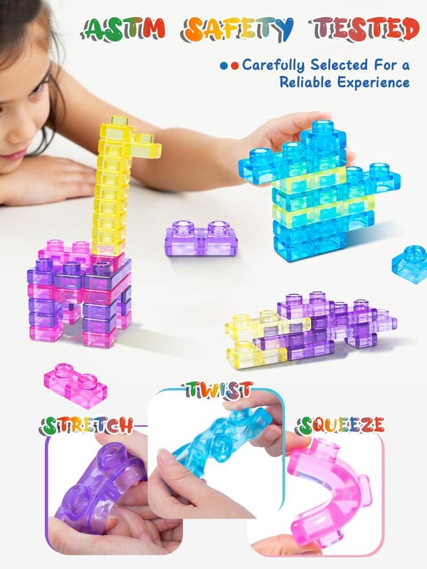 🌟GUMMY BLOC: 40-teilige Montessori-Sinnesbausteine aus weichem Material