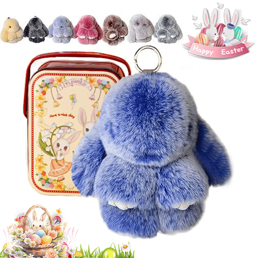🐰Niedlicher Osterhasen-Plüsch-Schlüsselanhänger – Geschenkidee in einer Metallbox, 🎁Süße Osterüberraschung