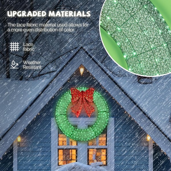 🎄 Now on pre-sale! 🎀✨ Large, illuminated Christmas wreath for outdoor use