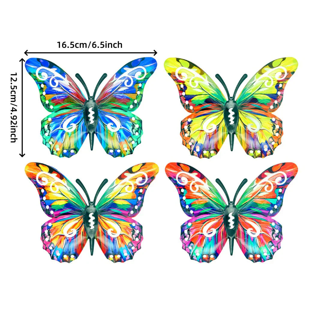 🦋Ein komplettes Set! 4-teilige Schmetterlings-Wanddekoration aus Metall🤩